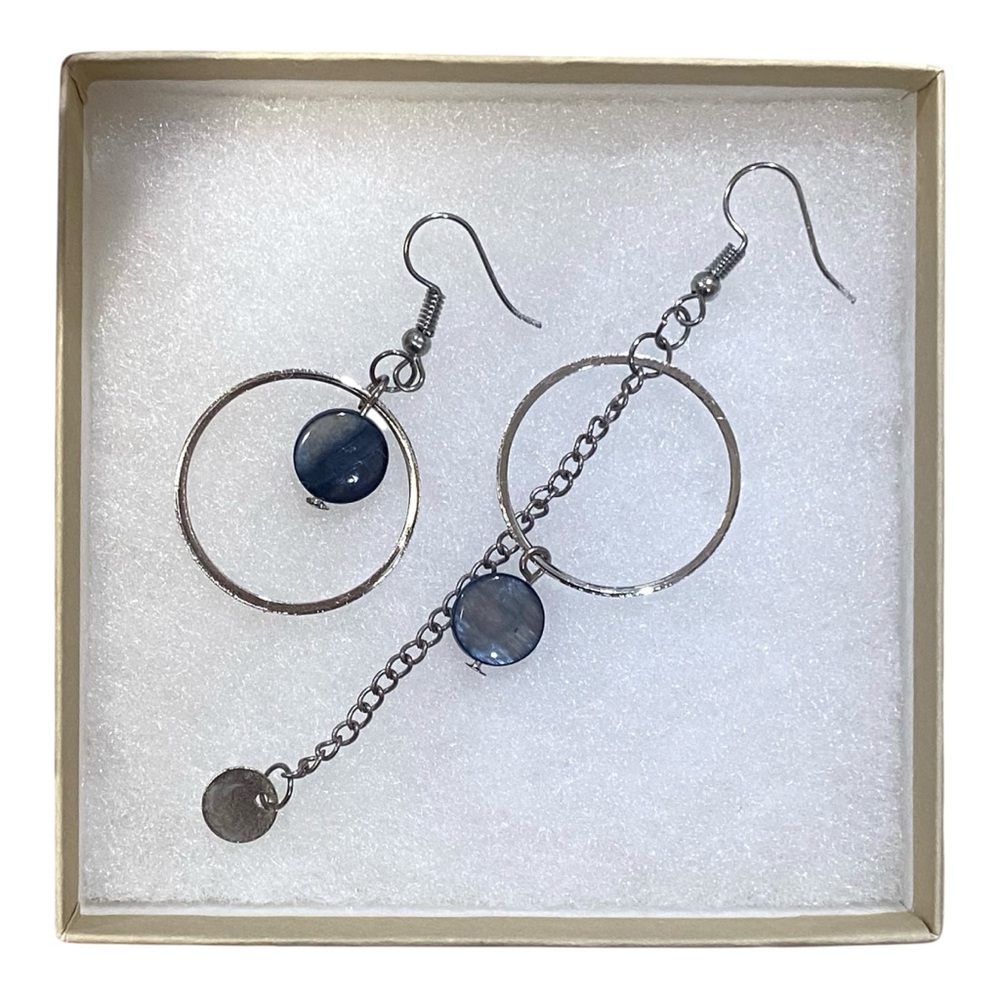 Elegant Silver and Blue Dangle Earrings